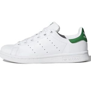 Adidas Kids Stan Smith Sneakers Size 1 white green unisex boys and girls